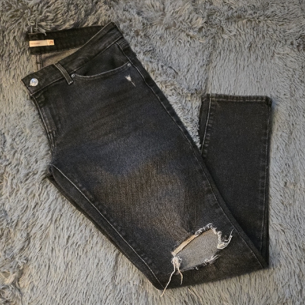 Levi's Charcoal Ripped Skinny Jeans